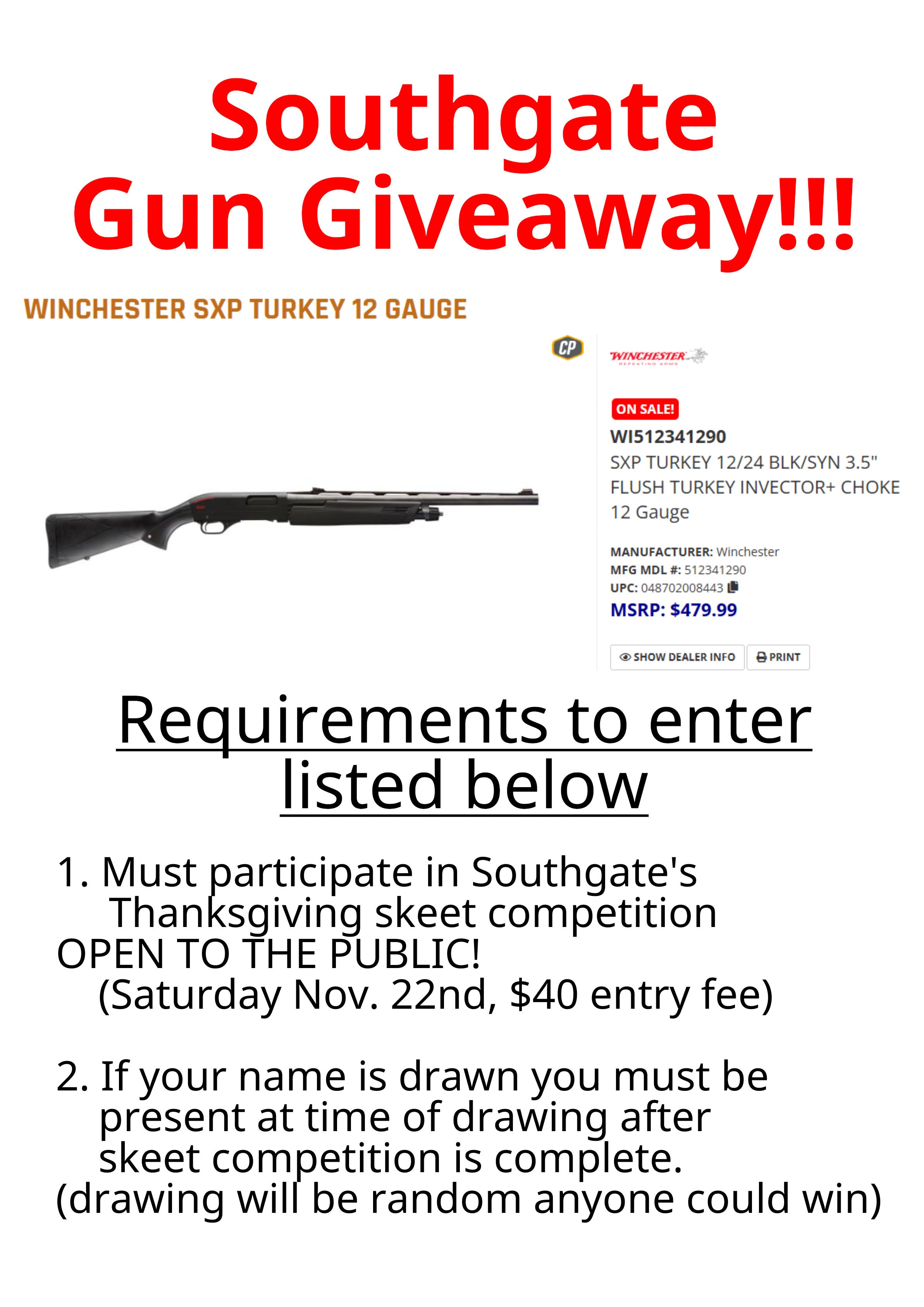 November 22nd Thanksgiving Skeet Shoot